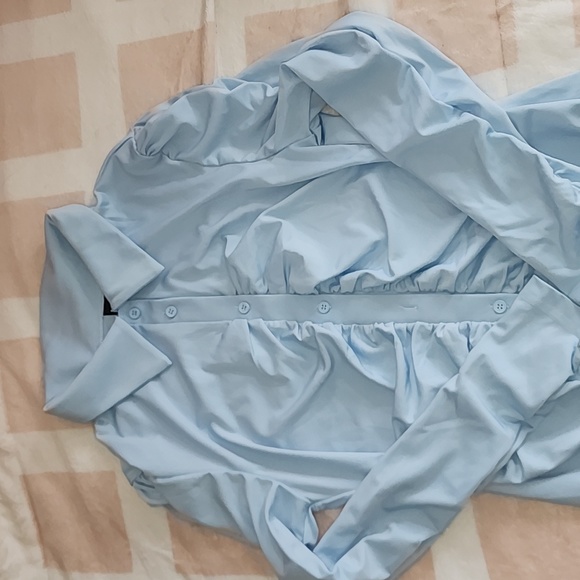 Blue Collared Ruched - Picture 3 of 4